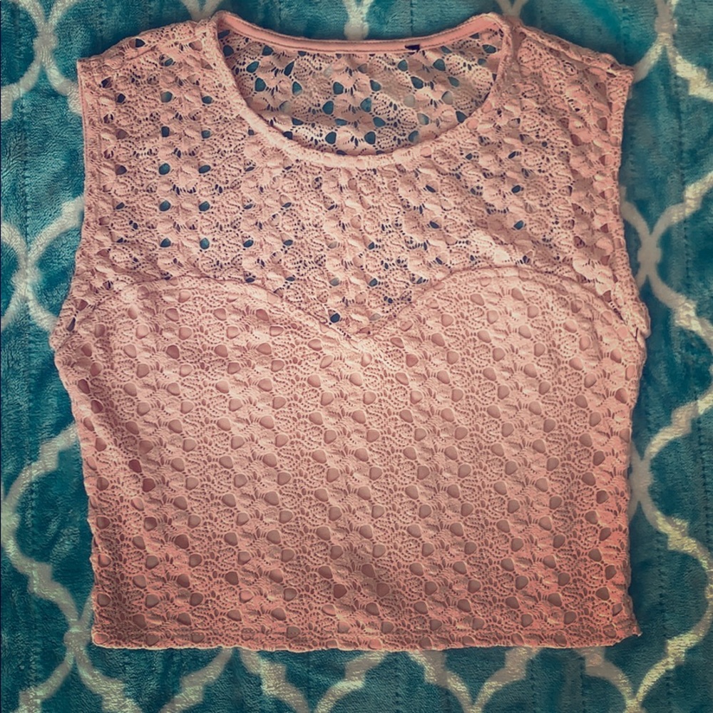 Forever 21 Blush Crochet Crop Top